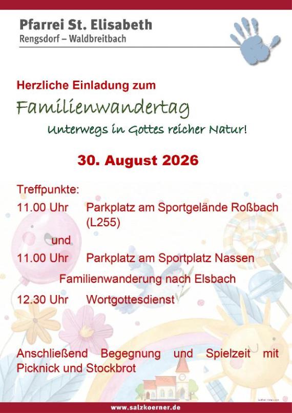Familienwandertag 30.08.2026