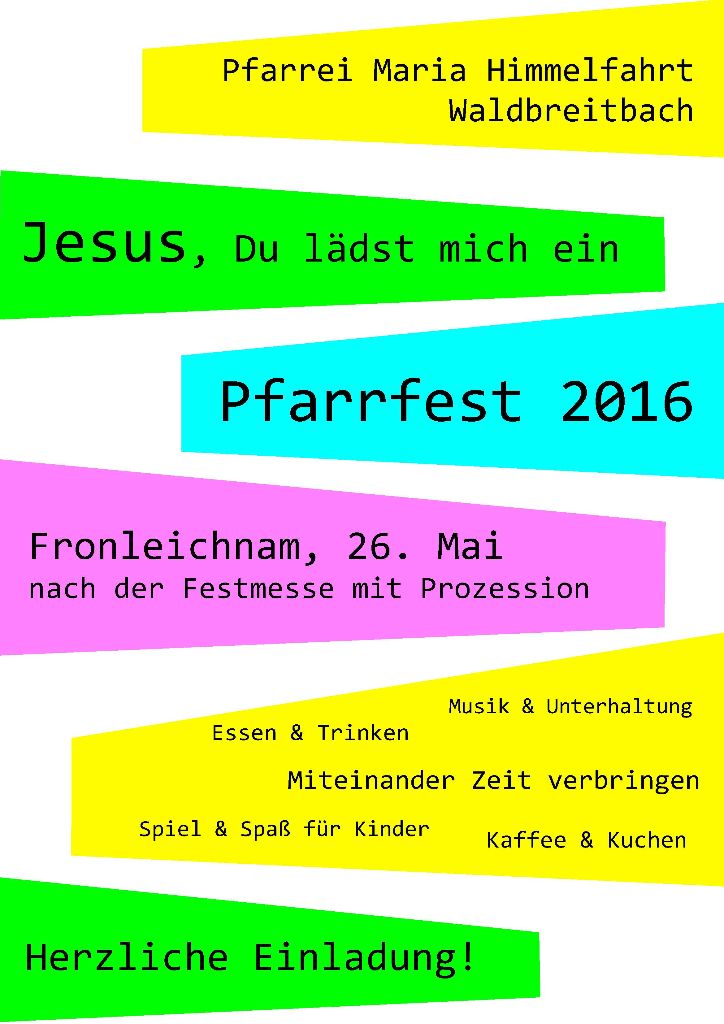 Plakat Pfarrfest 2016